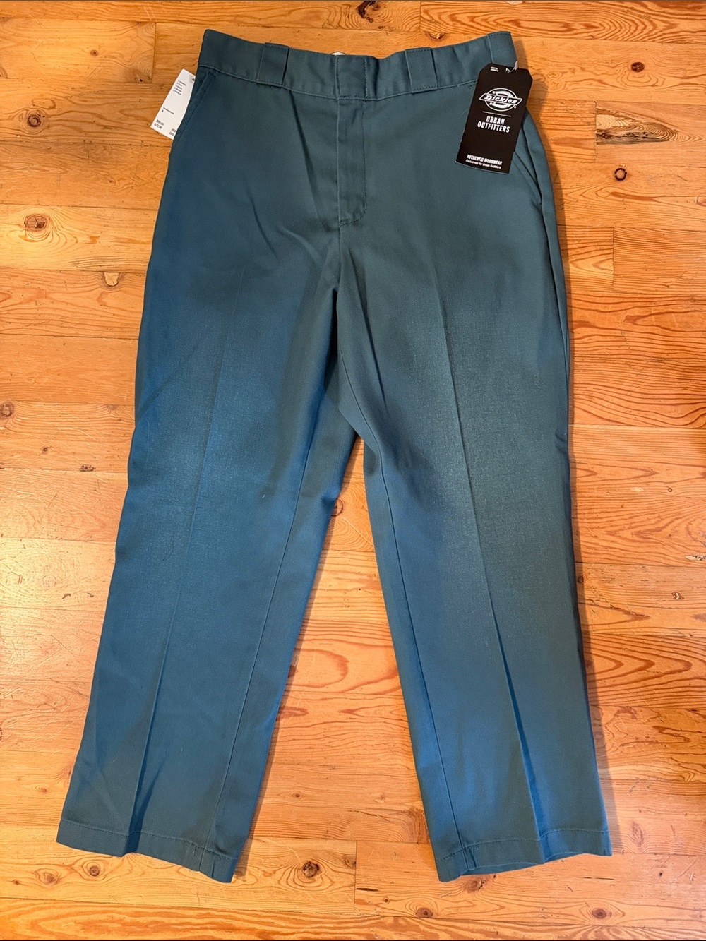 Dickies Teal Straight Leg Work Pants with Crease